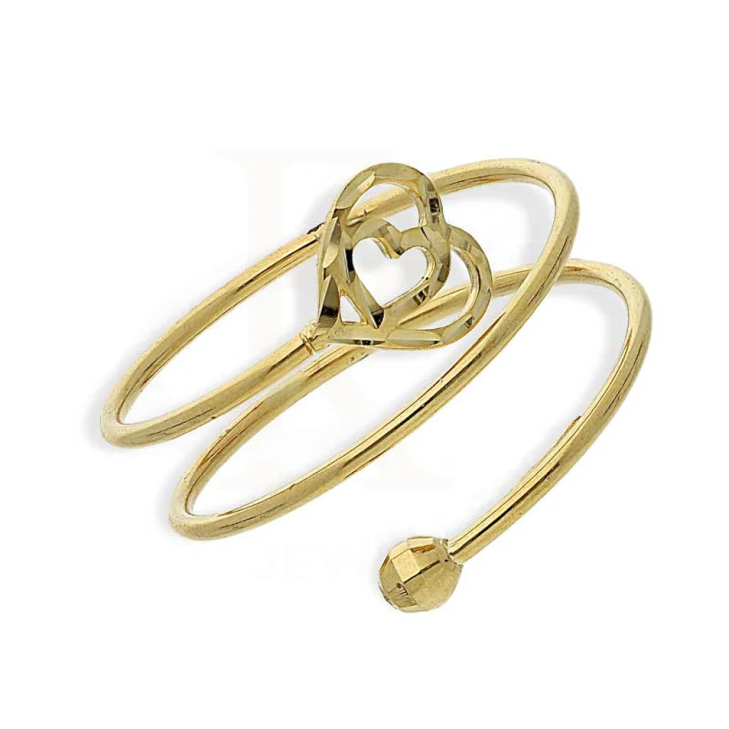 ladies-oval-diamond-rings-Gold Twin Heart Shaped Spiral Ring 18KT - FKJRN18K2783