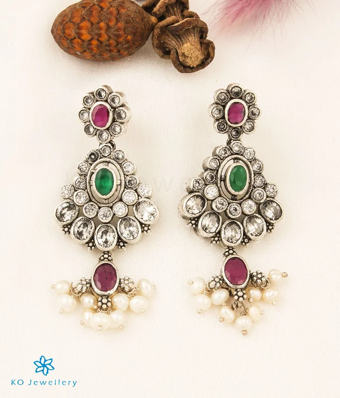 ladies-party-silver-earrings-The Tanshika Silver Pearl Earrings