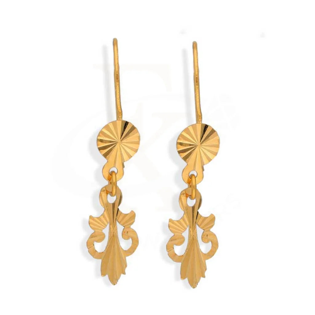 ladies-star-drop-earrings-Gold Hanging Drop Earrings 21KT - FKJERN21K2952