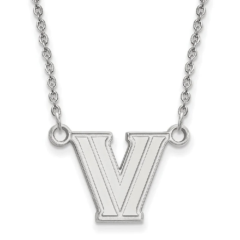 Ladies necklaces for wanderers -Sterling Silver Villanova U Small Pendant Necklace