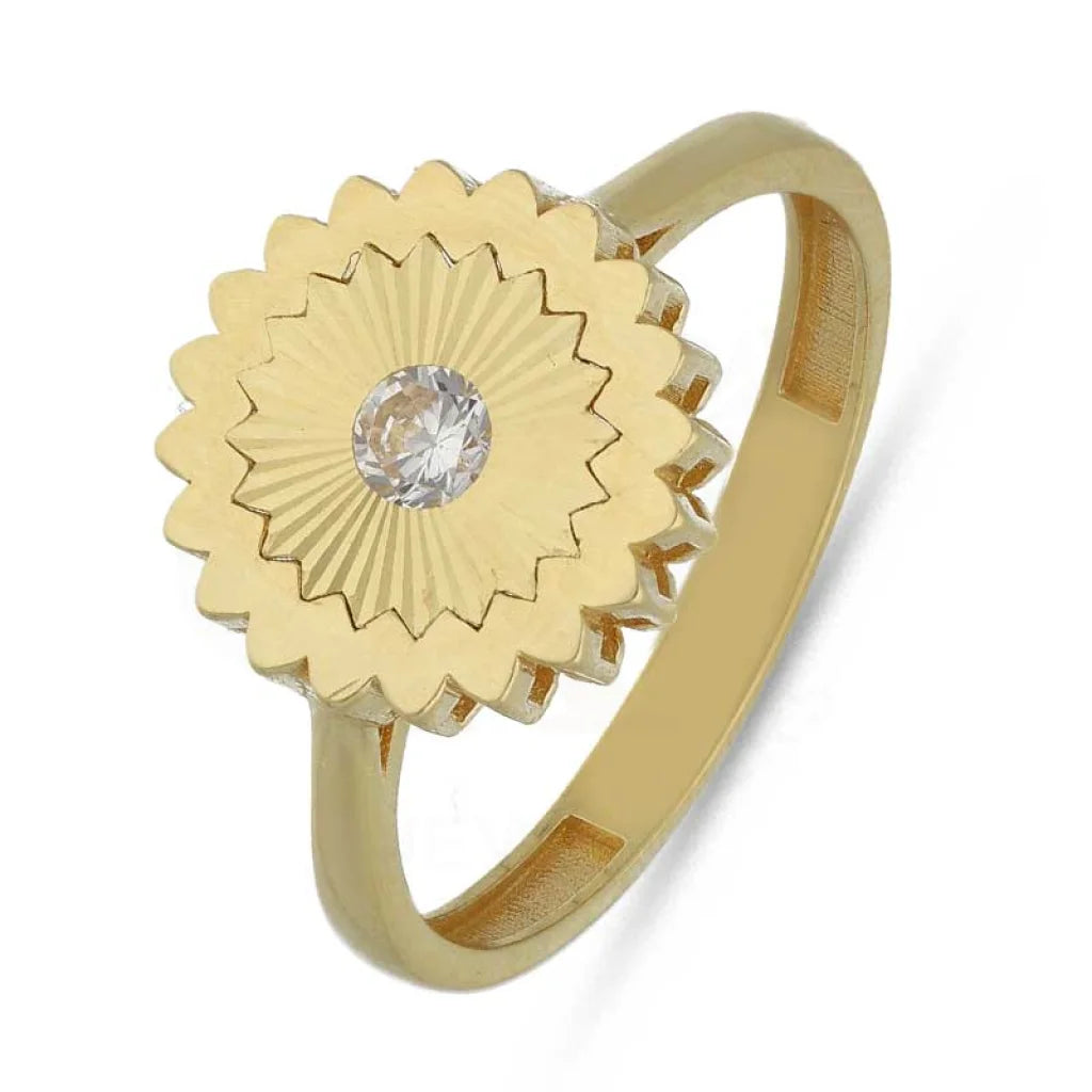 ladies-affordable-diamond-rings-Gold Flower Shaped Ring 18KT - FKJRN18K3790