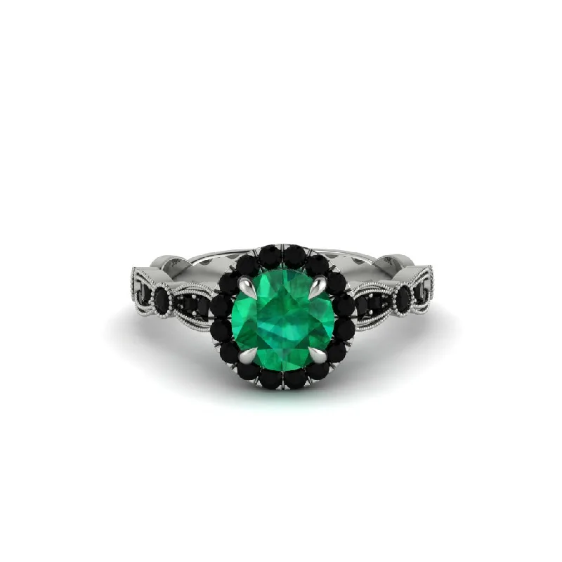 engagement-cushion-cut-diamond-ring-Round Cut Emerald Radiant Eternity Engagement Ring - Kamryn No. 36