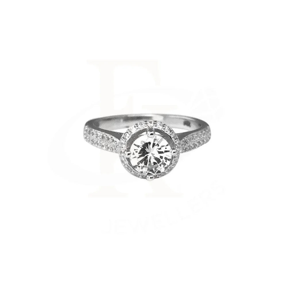 ladies-modern-diamond-rings-Sterling Silver 925 Solitaire Ring - FKJRN1794