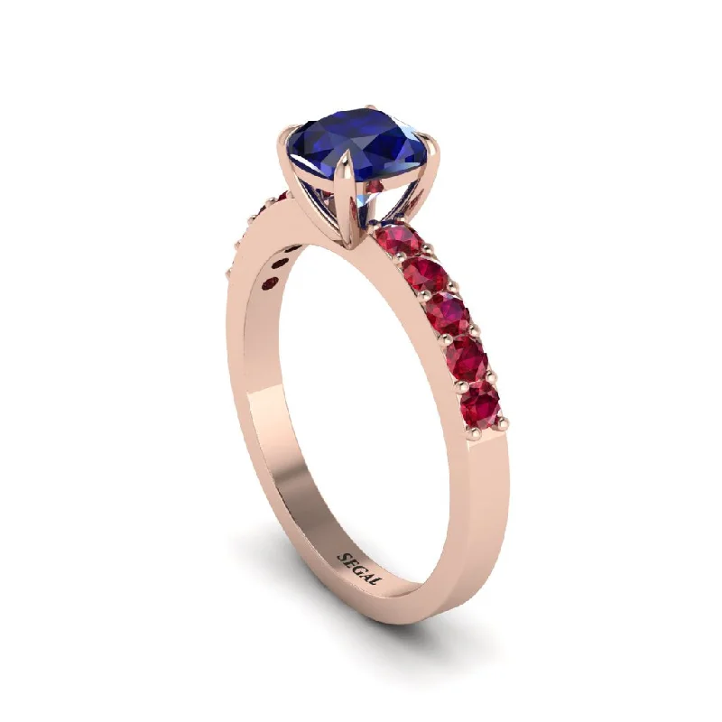 engagement-cushion-cut-diamond-ring-Cushion-Cut Sapphire Classic Elegance Engagement Ring - Demi No. 59