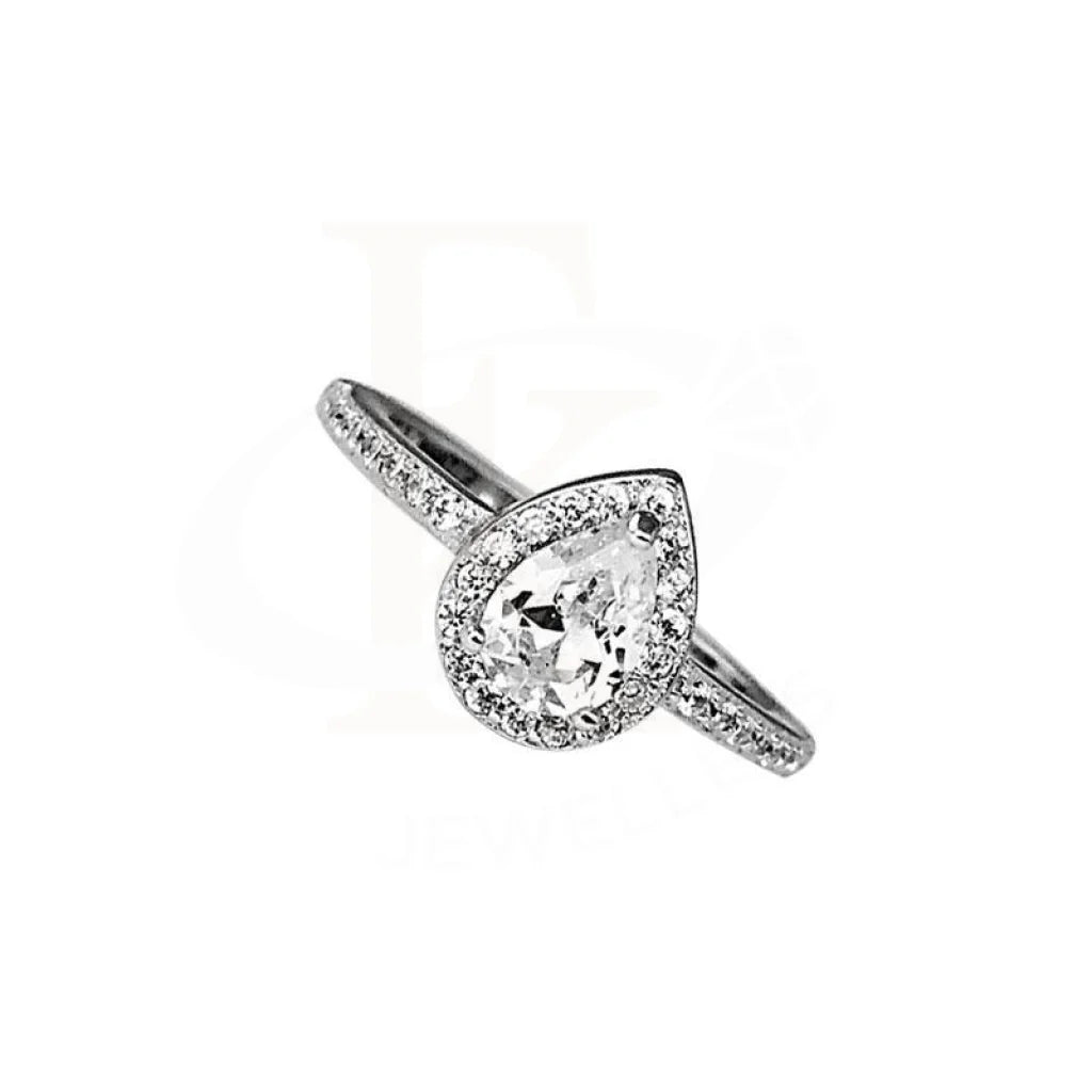 ladies-promise-diamond-rings-Sterling Silver 925 Solitaire Ring - FKJRN1790