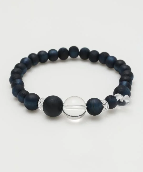 Ladies bracelets robust style -AIZOME Cypress x MAGATAMA Crystal Bracelet