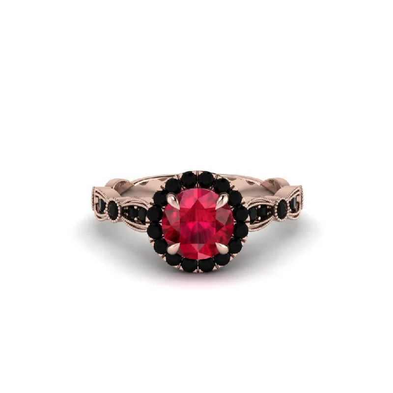 engagement-white-gold-eternity-ring-Round Cut Ruby Radiant Eternity Engagement Ring - Kamryn No. 41