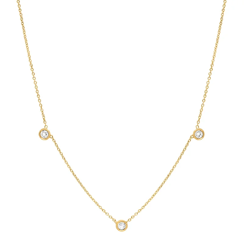 Ladies necklaces geometric shapes -Diamond trio necklace