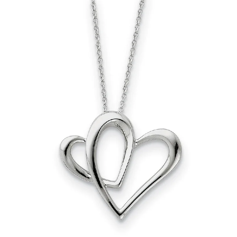 Ladies necklaces hypoallergenic metal -Rhodium Plated Sterling Silver Mom, Always A Part of My Heart Necklace