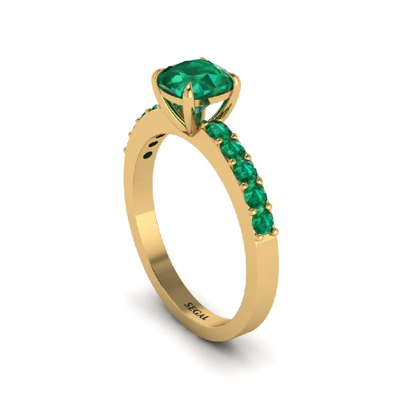 engagement-luxury-diamond-ring-Cushion-Cut Emerald Classic Elegance Engagement Ring - Demi No. 19