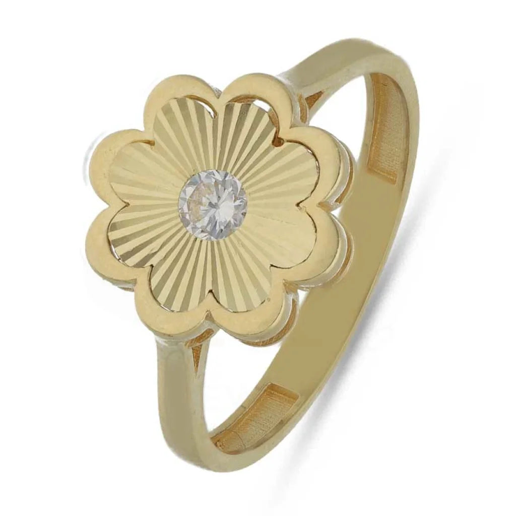 ladies-eternity-diamond-rings-Gold Flower Shaped Ring 18KT - FKJRN18K3791