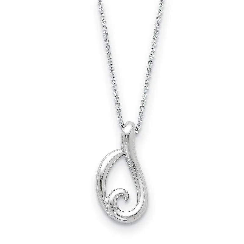 Ladies necklaces celestial designs -Rhodium Plated Sterling Silver Friendship Hug Necklace, 18 Inch