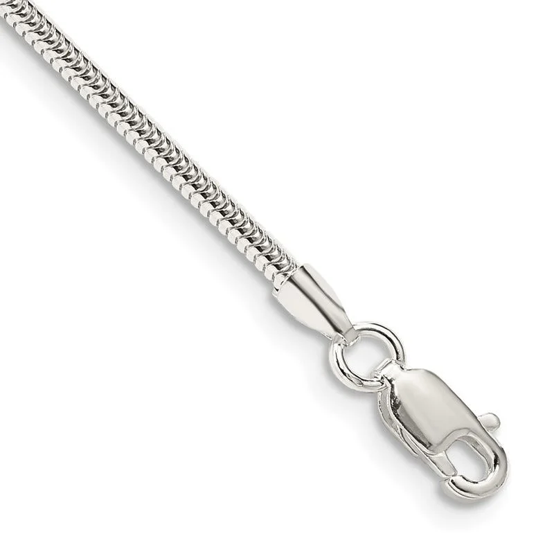 Ladies bracelets soft finish -Sterling Silver 2mm Round Snake Chain Bracelet