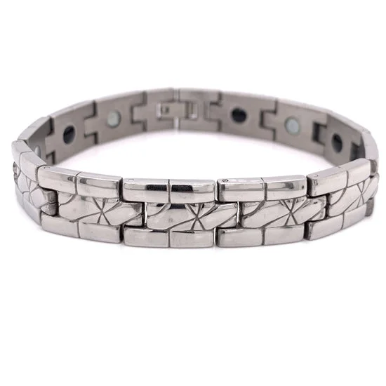 Ladies bracelets for chic outfits -Stainless Steel Magnetic Bracelet / MBS0009