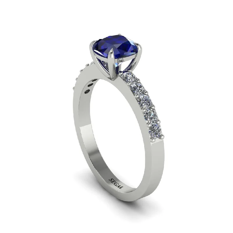 engagement-pearl-promise-ring-Cushion-Cut Sapphire Classic Elegance Engagement Ring - Demi No. 15