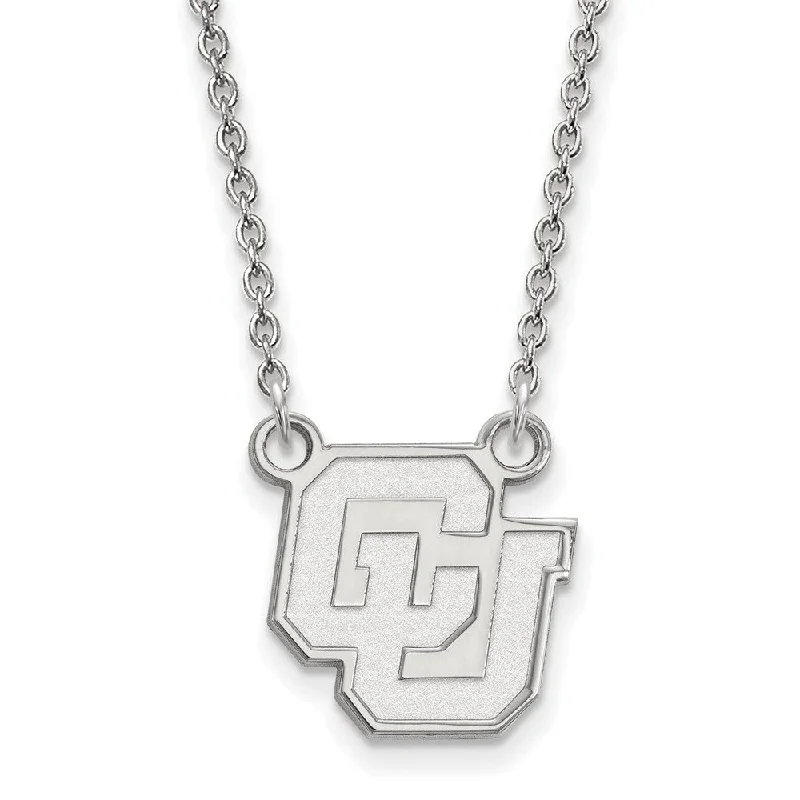 Ladies necklaces with black tourmaline -Sterling Silver U of Colorado Small Pendant Necklace