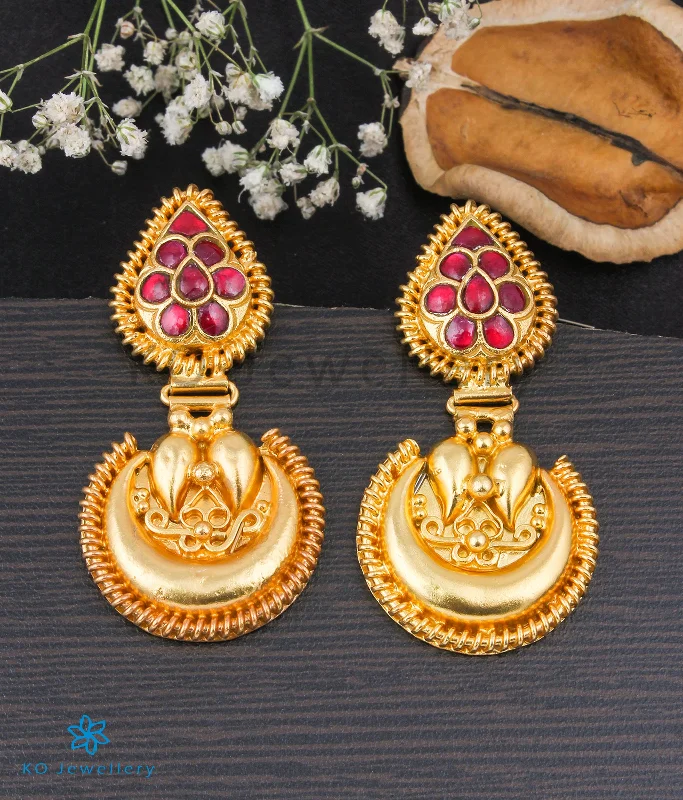 ladies-elegant-pearl-earrings-The Dipika Silver Kundan Earrings