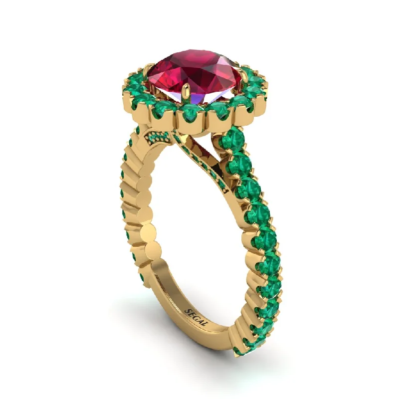 engagement-emerald-modern-ring-Round Cut Ruby Timeless Splendor Engagement Ring - Jazlyn No. 25