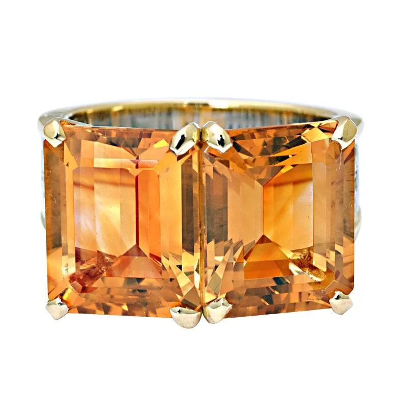 ladies-affordable-rose-gold-rings-Ring-Citrine and Diamond  (6OM)