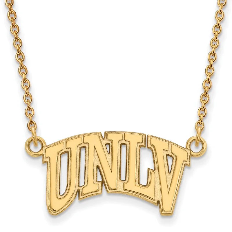 Ladies necklaces quirky strands -14k Gold Plated Silver U of Nevada Las Vegas Sm Pendant Necklace