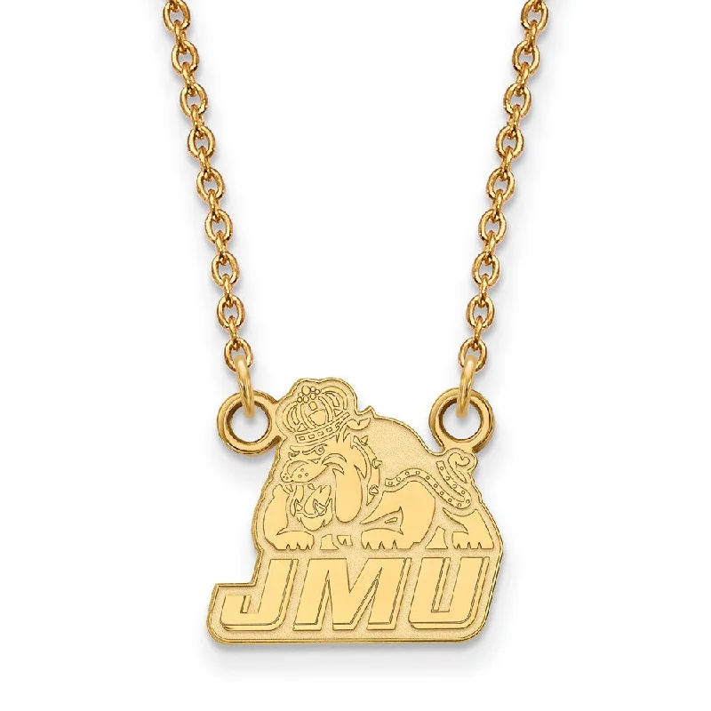 Ladies necklaces for photographers -14k Gold Plated Silver James Madison U Small Pendant Necklace