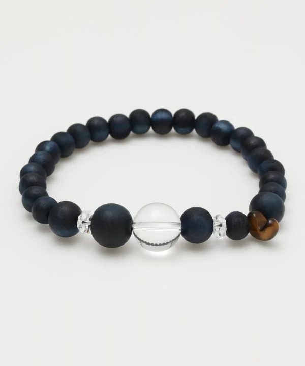 Ladies bracelets expert craftsmanship -AIZOME Cypress x MAGATAMA Tiger Eye Bracelet