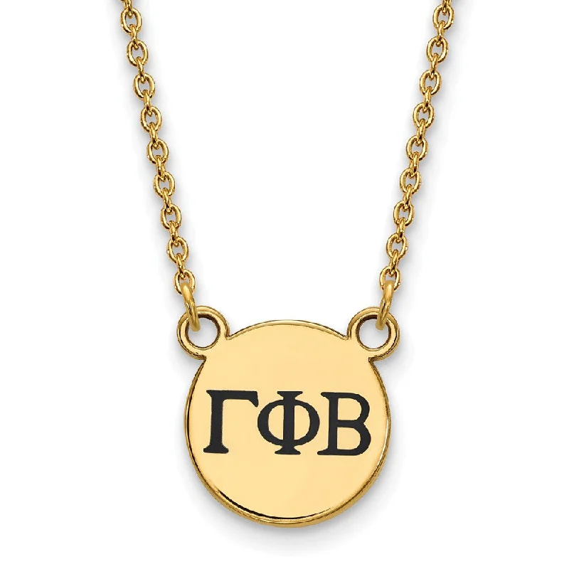 Ladies necklaces vintage look -14K Plated Silver Gamma Phi Beta Small Enamel Greek Letters Necklace