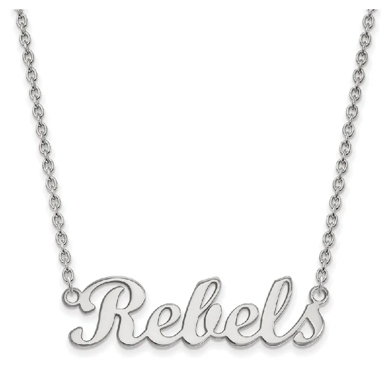 Ladies necklaces for mavericks -14k White Gold U. of Mississippi Small Necklace