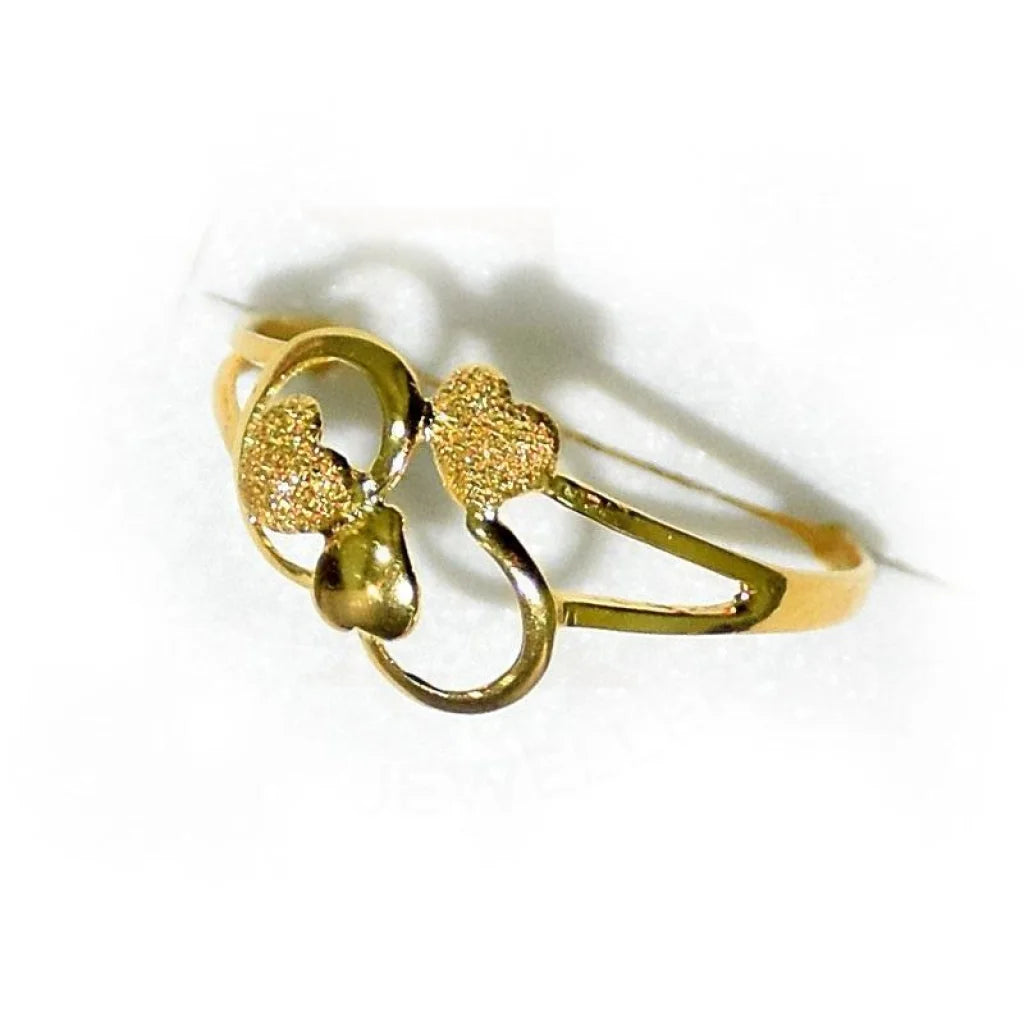 ladies-name-diamond-rings-Gold Triplet Heart Ring 18KT - FKJRN1309