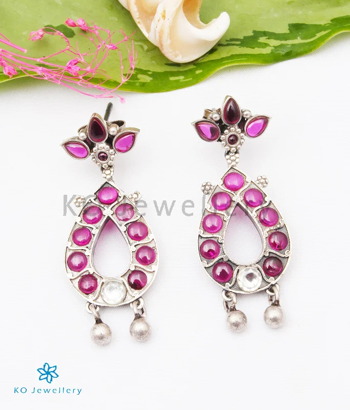 ladies-custom-pearl-earrings-The Anusuya Silver Earrings