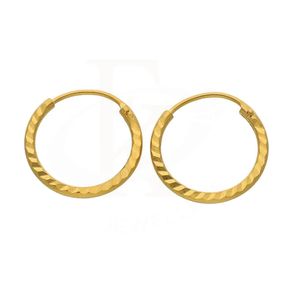 ladies-luxury-silver-earrings-Gold Hoop Earrings 21KT - FKJERN21K2430