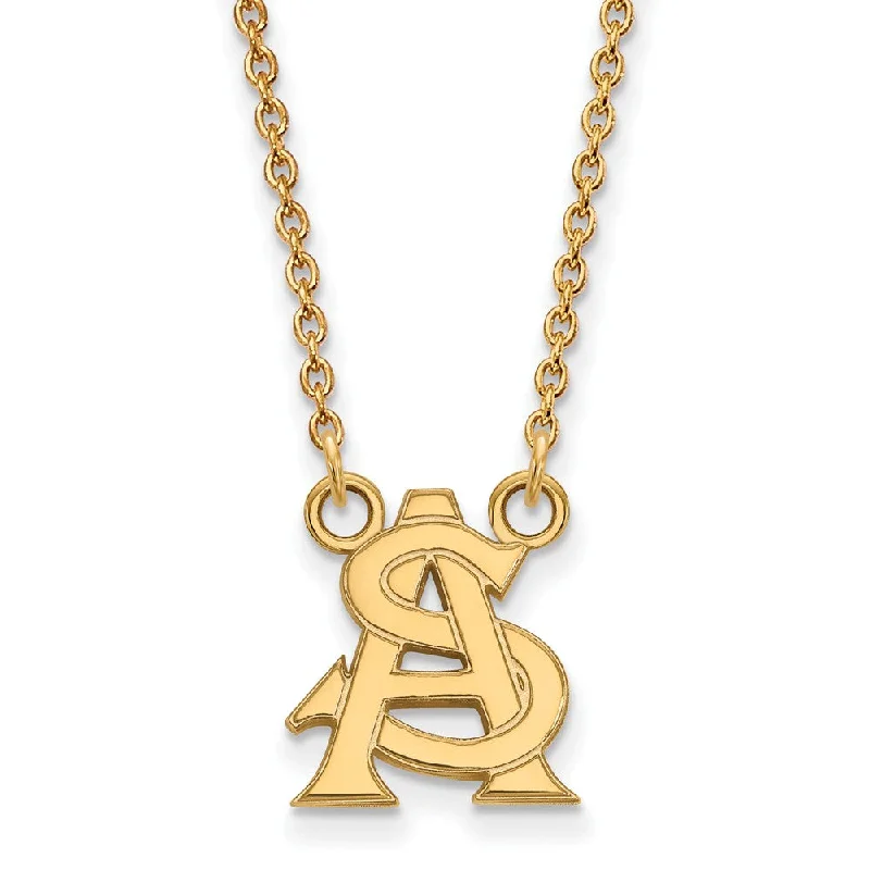 Ladies necklaces with cloud pendants -14k Yellow Gold Arizona State Small Pendant Necklace