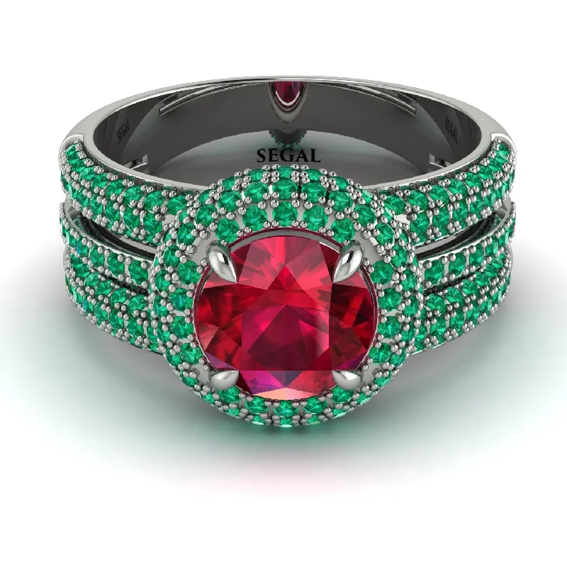 engagement-diamond-handmade-ring-Ruby Halo Luxury Pave Engagement Ring - Sierra No. 27