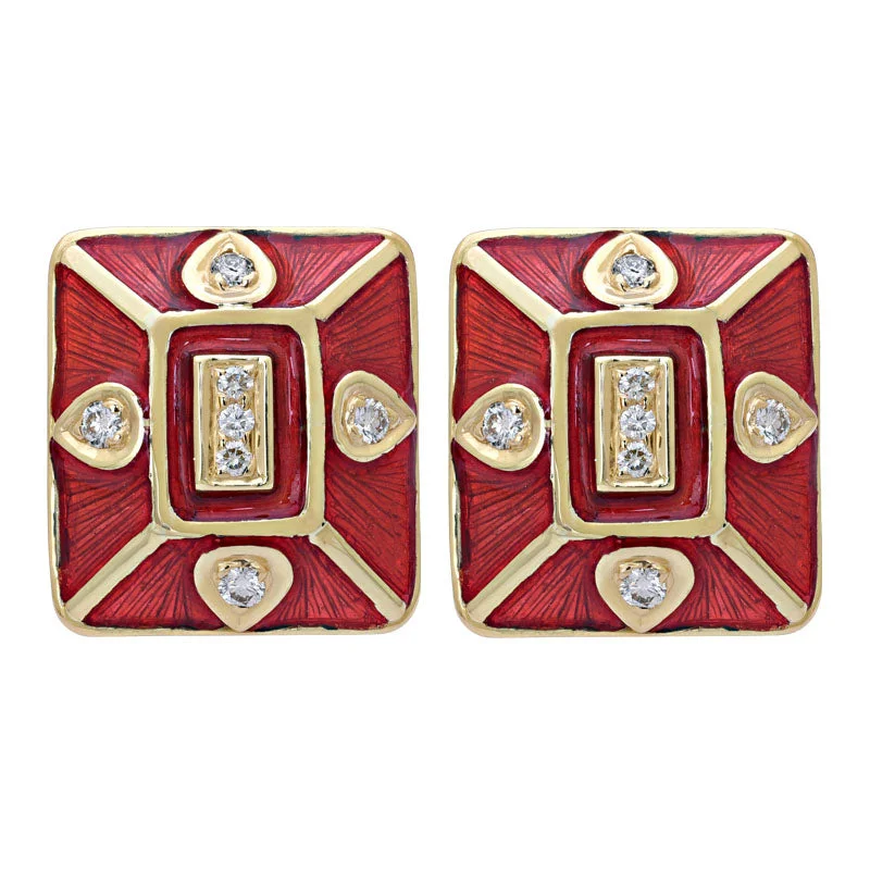 ladies-handmade-rose-gold-earrings-Earrings-Diamond (Enamel)