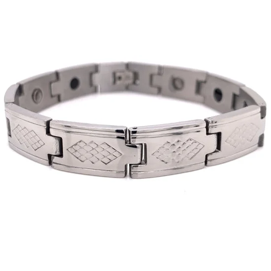 Ladies bracelets pure silver -Stainless Steel Magnetic Bracelet / MBS0015