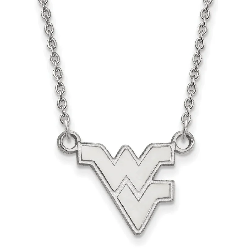 Ladies necklaces elegant style -Sterling Silver West Virginia U Small Pendant Necklace