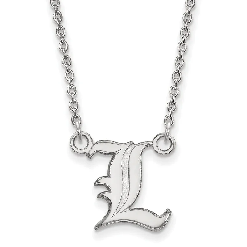 Ladies necklaces for trendsetters -Sterling Silver U of Louisville Small Script 'L' Pendant Necklace