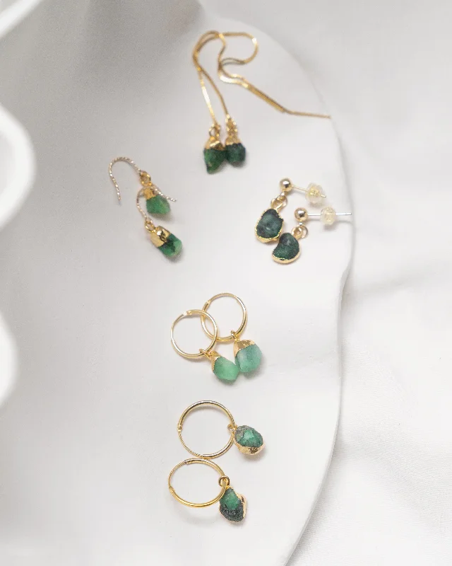 ladies-bridal-hoop-earrings-May | Emerald Earrings