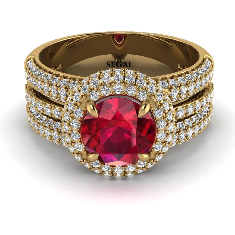 engagement-luxury-diamond-ring-Ruby Halo Luxury Pave Engagement Ring - Sierra No. 10