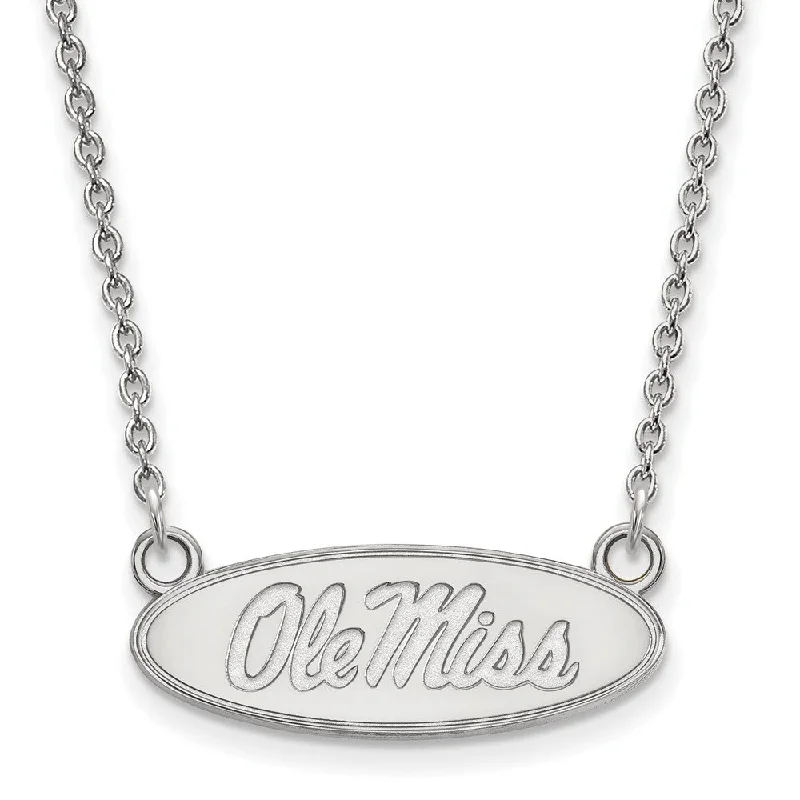 Ladies necklaces for mentors -Sterling Silver U of Mississippi Small Ole Miss Pendant Necklace