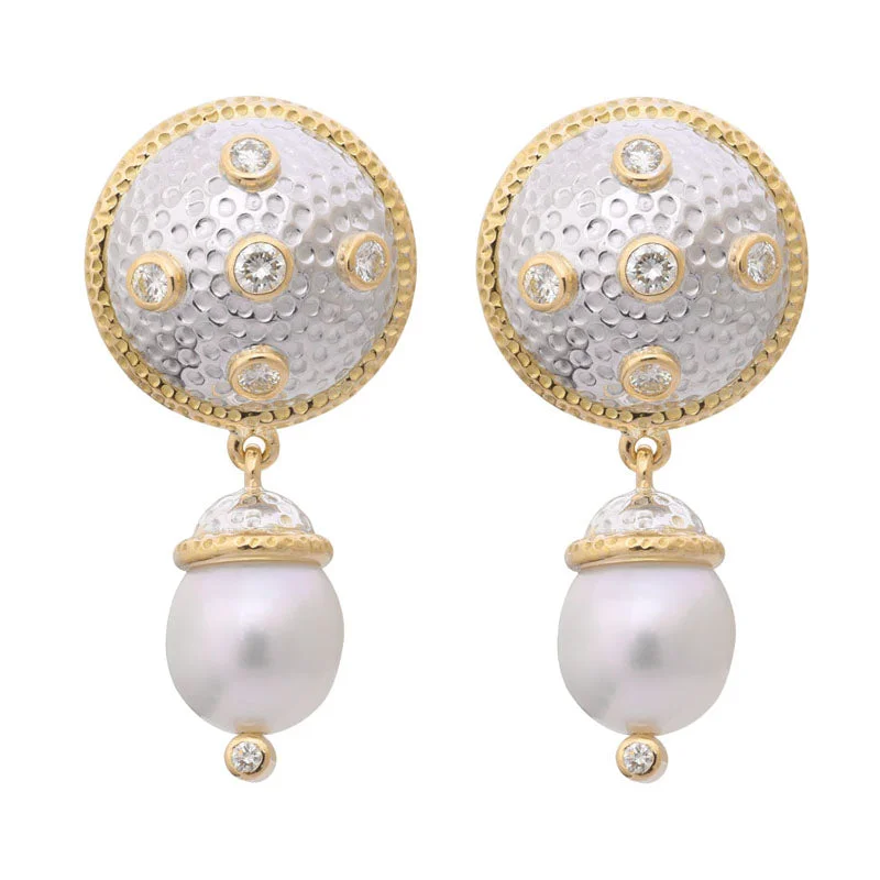 ladies-gift-gold-earrings-Earrings-South Sea Pearl and Diamond