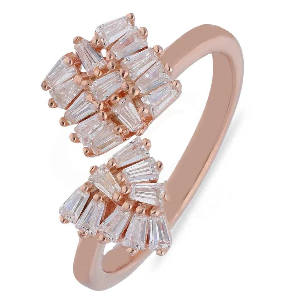 ladies-asscher-cut-rose-gold-rings-Sterling Silver 925 Rose Gold Plated Ring - FKJRNSL3653