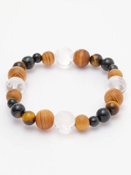 Ladies bracelets modern bands -YAKUSUGI, Four Gods Crystal, Tiger Eye Bracelet