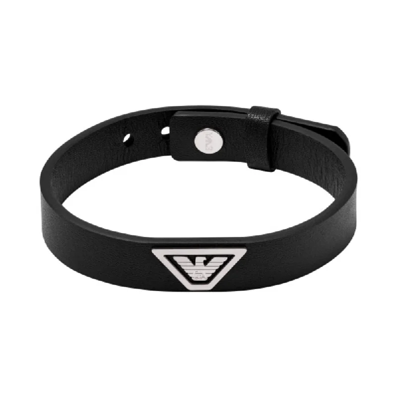 Ladies bracelets with comet charms -Men Eagle Logo Black Bracelet