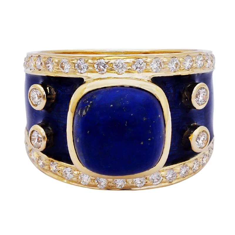 ladies-infinity-rings-Ring- Lapis Lazuli and Diamond (Enamel)  (2199N)