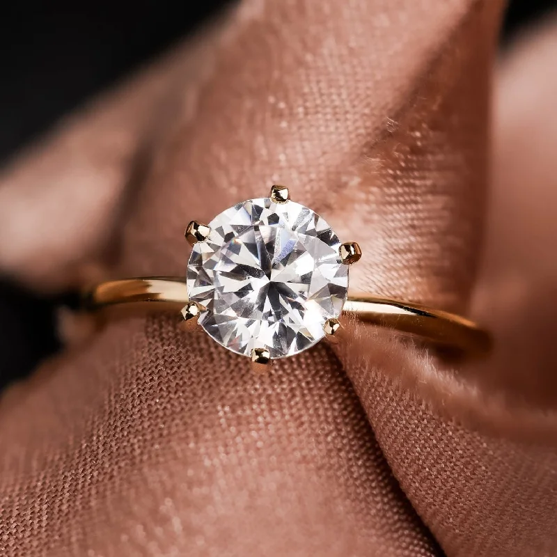 engagement-cushion-cut-rose-gold-ring-The Harper - Classic Solitaire Round Diamond Engagement Ring