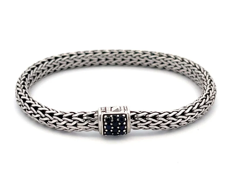 Ladies bracelets sharp angles -John Hardy Classic Chain Bracelet with Black Sapphire in Sterling Silver