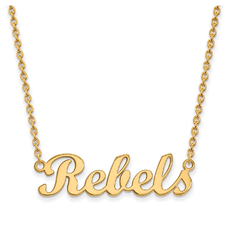 Ladies necklaces classic chains -14k Yellow Gold U. of Mississippi Small Necklace