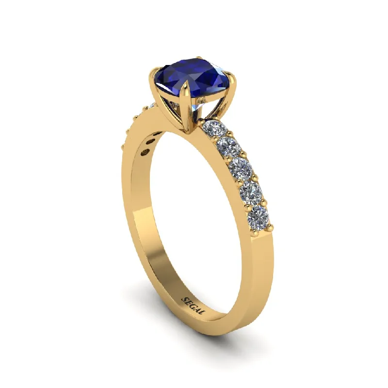 engagement-white-gold-eternity-ring-Cushion-Cut Sapphire Classic Elegance Engagement Ring - Demi No. 13