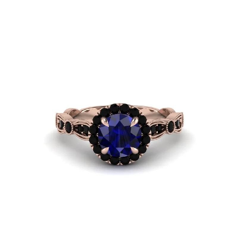 engagement-unique-sapphire-ring-Round Cut Sapphire Radiant Eternity Engagement Ring - Kamryn No. 44